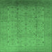 Square Oriental Emerald Green Traditional Rug, urb615emgrn