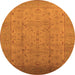 Round Oriental Orange Traditional Rug, urb615org