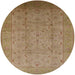 Round Mid-Century Modern Light Brown Oriental Rug, urb615