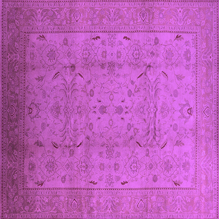 Square Machine Washable Oriental Purple Traditional Area Rugs, wshurb615pur