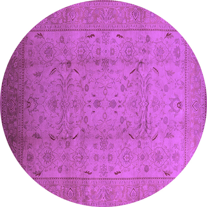 Round Oriental Purple Traditional Rug, urb615pur