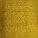 Square Oriental Yellow Traditional Rug, urb615yw