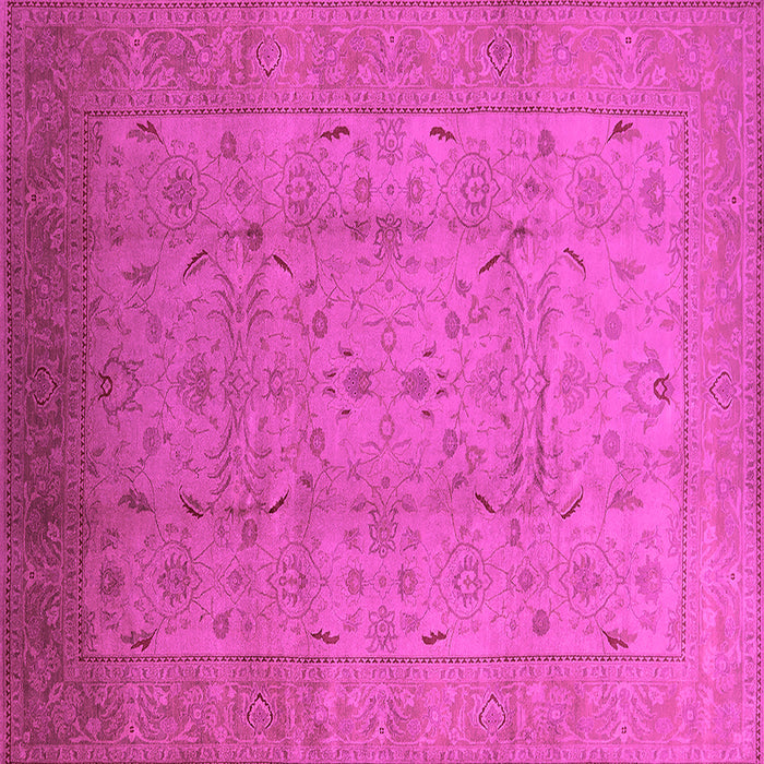 Square Machine Washable Oriental Pink Traditional Rug, wshurb615pnk