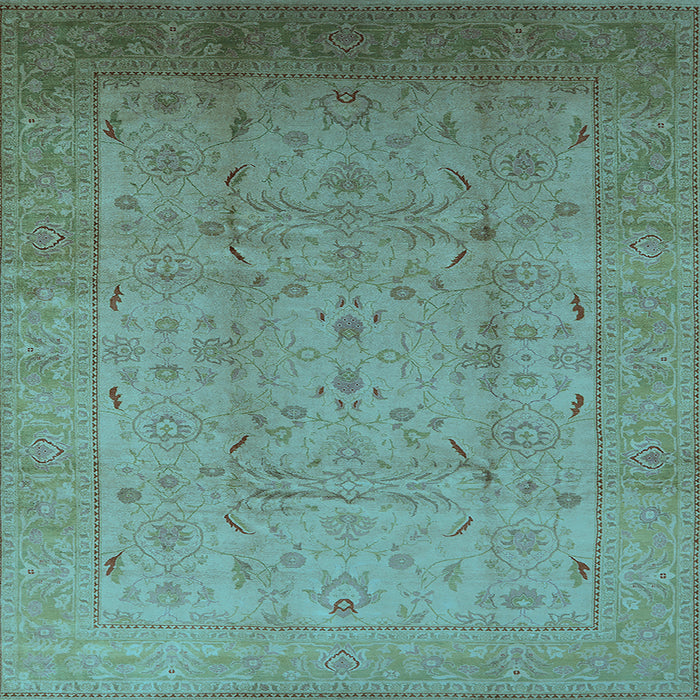 Square Oriental Light Blue Traditional Rug, urb615lblu
