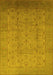 Machine Washable Oriental Yellow Traditional Rug, wshurb615yw