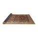 Sideview of Mid-Century Modern Dark Sienna Brown Oriental Rug, urb616