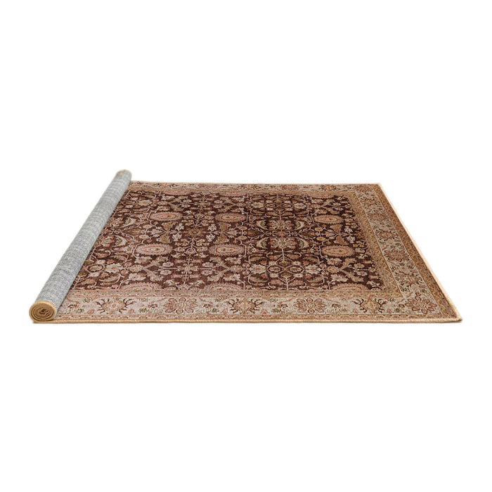 Sideview of Machine Washable Industrial Modern Dark Sienna Brown Rug, wshurb616