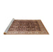 Sideview of Machine Washable Industrial Modern Dark Sienna Brown Rug, wshurb616