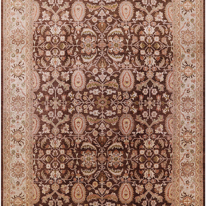 Mid-Century Modern Dark Sienna Brown Oriental Rug, urb616