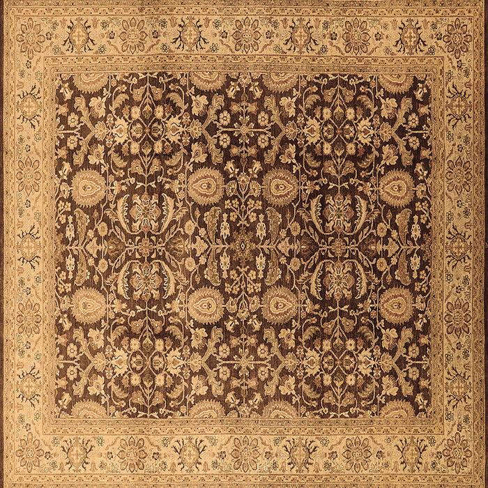 Square Oriental Brown Traditional Rug, urb616brn