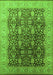 Machine Washable Oriental Green Traditional Area Rugs, wshurb616grn