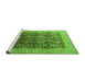 Sideview of Machine Washable Oriental Green Traditional Area Rugs, wshurb616grn