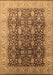 Machine Washable Oriental Brown Traditional Rug, wshurb616brn