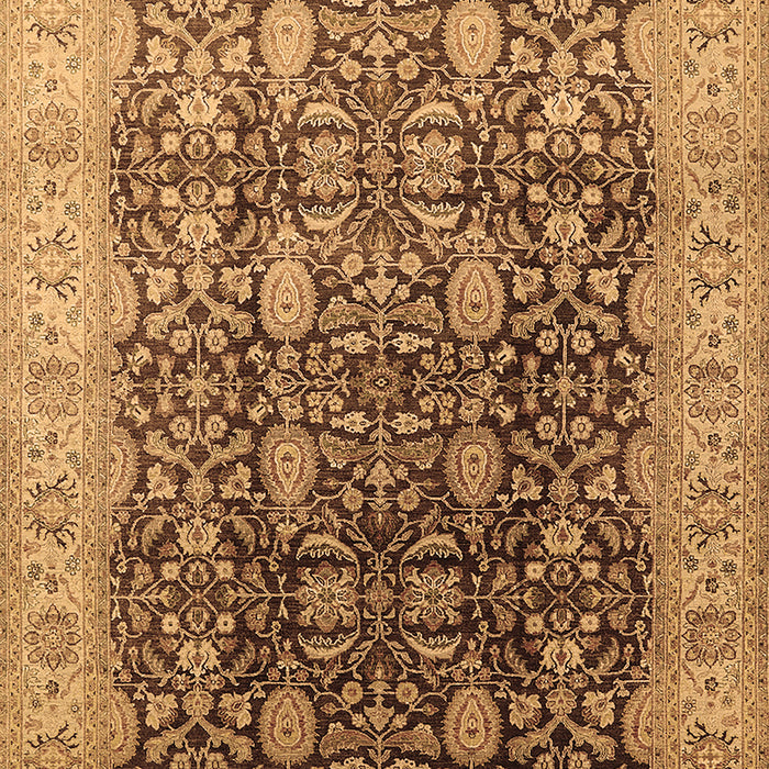 Machine Washable Oriental Brown Traditional Rug, wshurb616brn
