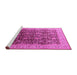 Sideview of Machine Washable Oriental Pink Traditional Rug, wshurb616pnk