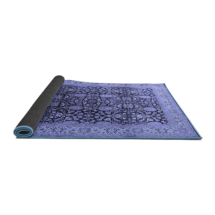 Sideview of Oriental Blue Traditional Rug, urb616blu