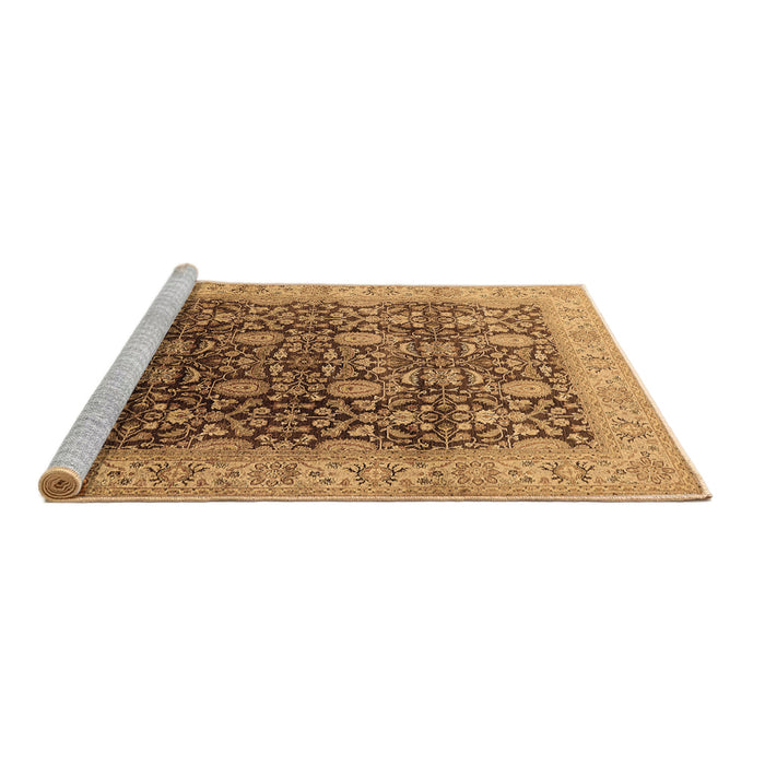 Sideview of Machine Washable Oriental Brown Traditional Rug, wshurb616brn