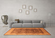 Machine Washable Oriental Orange Traditional Area Rugs in a Living Room, wshurb616org