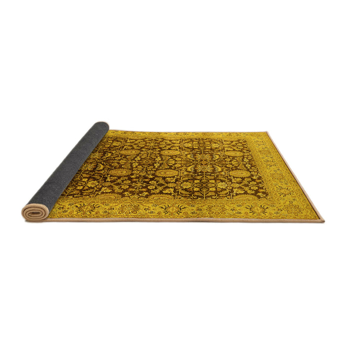Sideview of Oriental Yellow Traditional Rug, urb616yw