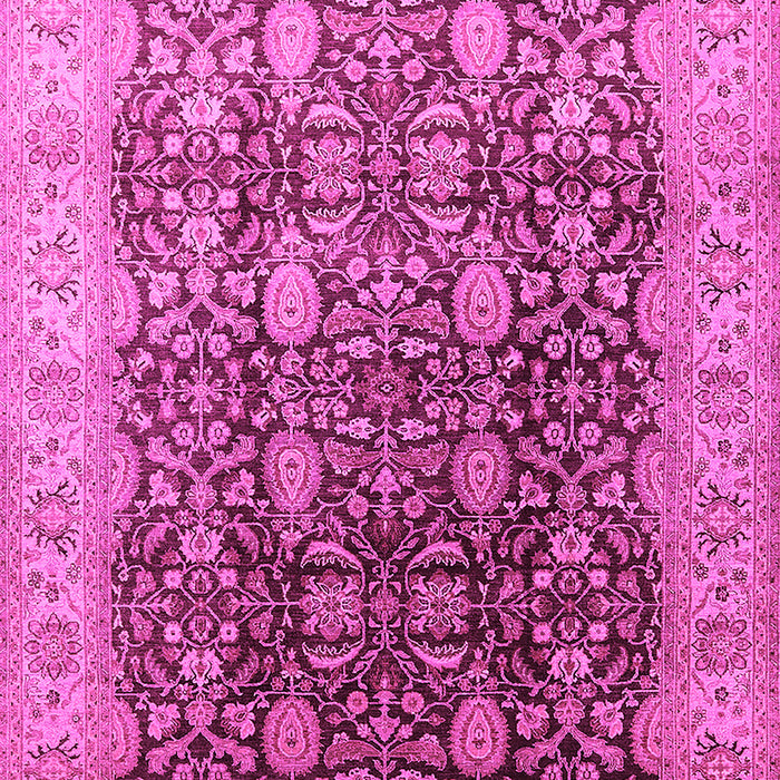 Machine Washable Oriental Pink Traditional Rug, wshurb616pnk