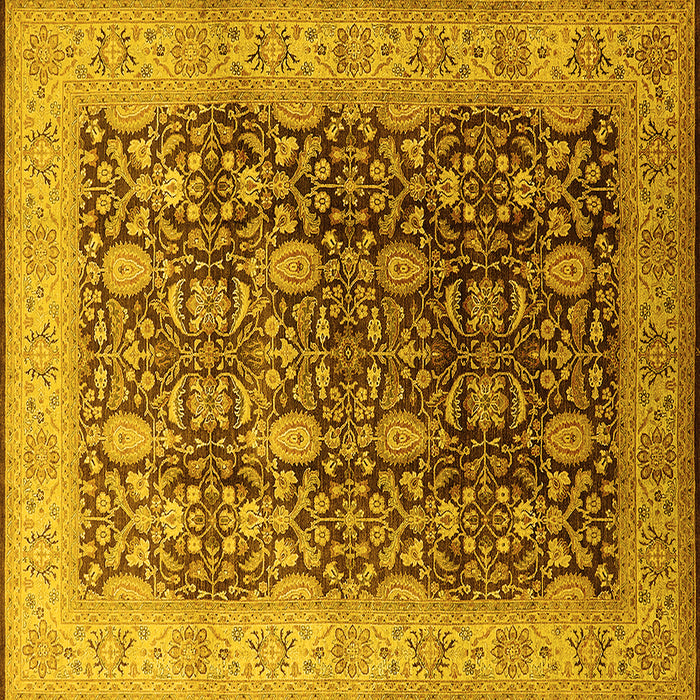 Square Oriental Yellow Traditional Rug, urb616yw