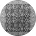 Round Oriental Gray Traditional Rug, urb616gry