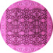 Round Oriental Pink Traditional Rug, urb616pnk