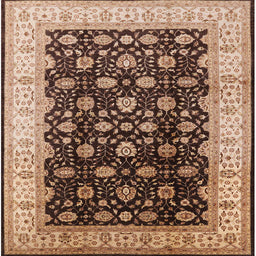 Square Machine Washable Industrial Modern Red Brown Rug, wshurb617