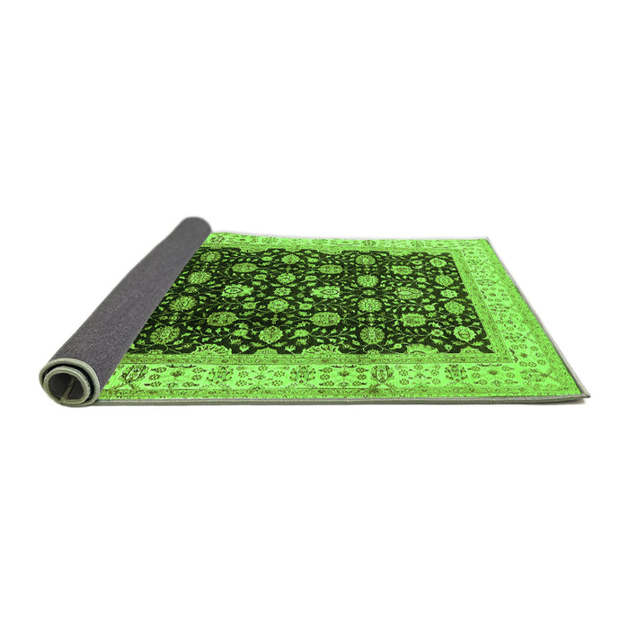 Sideview of Oriental Green Traditional Rug, urb617grn