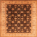 Square Oriental Orange Traditional Rug, urb617org