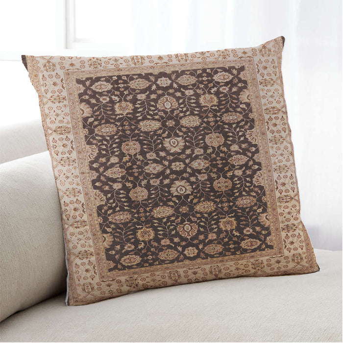 Lifestyle Image of Mid-Century Modern Urban Square Red Brown Throw Pillow, 18 inch by 18 inch, pwurb617