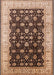 Mid-Century Modern Red Brown Oriental Rug, urb617