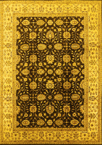 Oriental Yellow Traditional Rug, urb617yw