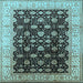 Square Oriental Light Blue Traditional Rug, urb617lblu