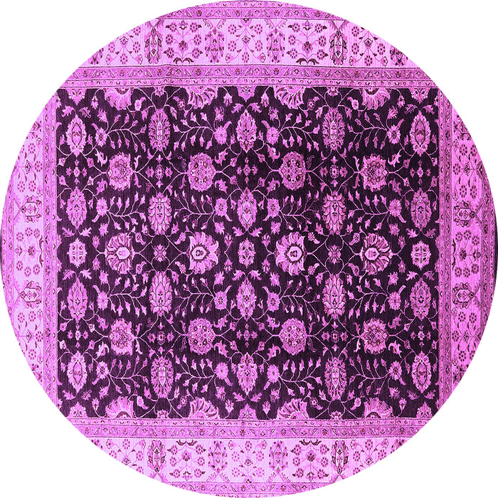 Round Machine Washable Oriental Purple Traditional Area Rugs, wshurb617pur