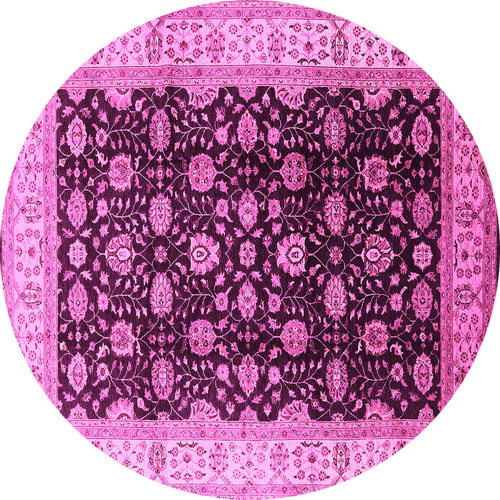 Round Oriental Pink Traditional Rug, urb617pnk