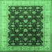 Square Oriental Emerald Green Traditional Rug, urb617emgrn