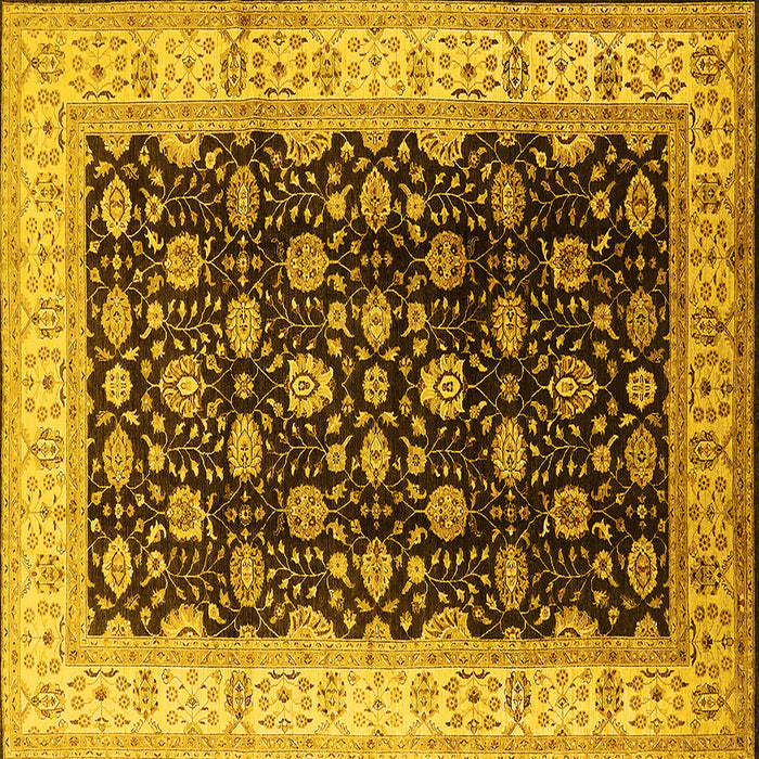 Square Oriental Yellow Traditional Rug, urb617yw