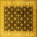 Square Oriental Yellow Traditional Rug, urb617yw