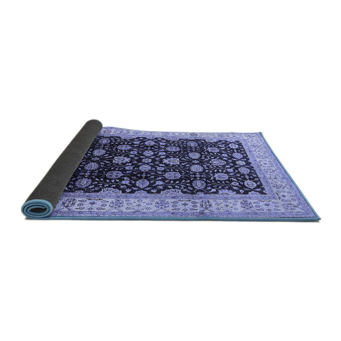Sideview of Oriental Blue Traditional Rug, urb617blu