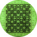 Round Oriental Green Traditional Rug, urb617grn