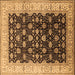 Square Oriental Brown Traditional Rug, urb617brn