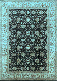 Oriental Light Blue Traditional Rug, urb617lblu