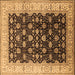 Square Machine Washable Oriental Brown Traditional Rug, wshurb617brn