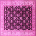 Square Machine Washable Oriental Pink Traditional Rug, wshurb617pnk