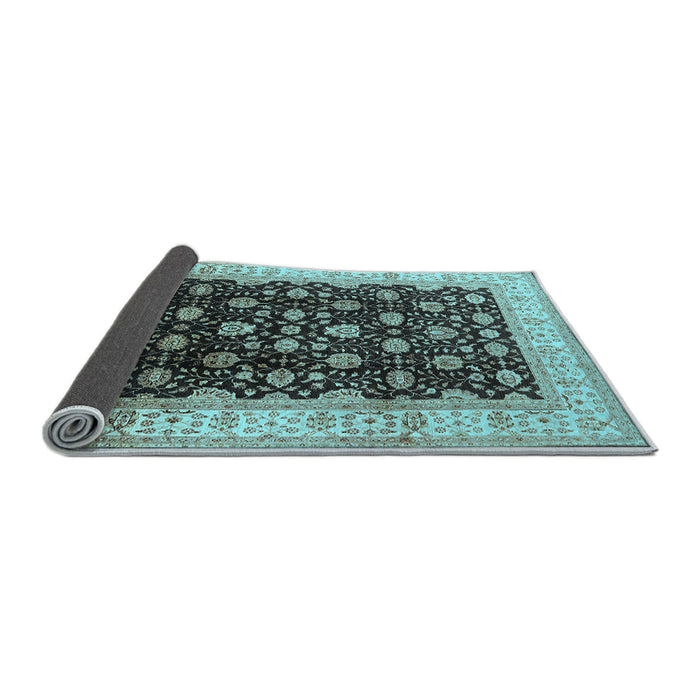 Sideview of Oriental Light Blue Traditional Rug, urb617lblu