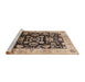 Sideview of Machine Washable Industrial Modern Bakers Brown Rug, wshurb618