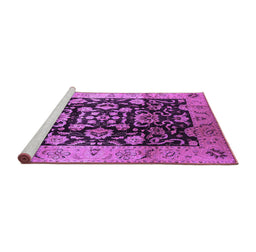Sideview of Machine Washable Oriental Purple Traditional Area Rugs, wshurb618pur