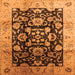 Square Oriental Orange Traditional Rug, urb618org