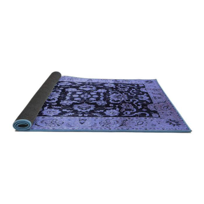 Sideview of Oriental Blue Traditional Rug, urb618blu
